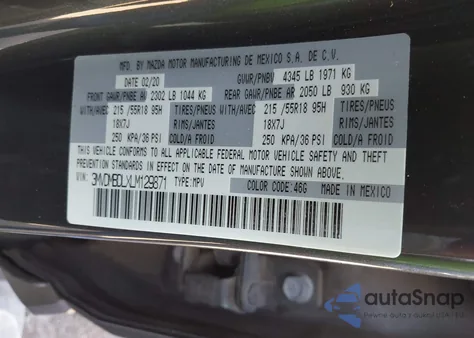 2020 Mazda Cx-30 Preferred Package z USA, uszkodzony, nr VIN 3MVDMBDLXLM129871